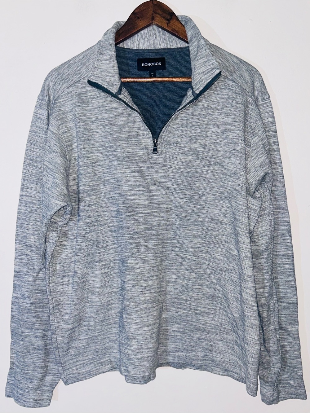 Bonobos Men's Slim Fit 1/4 Zip Pullover Sweater Size L